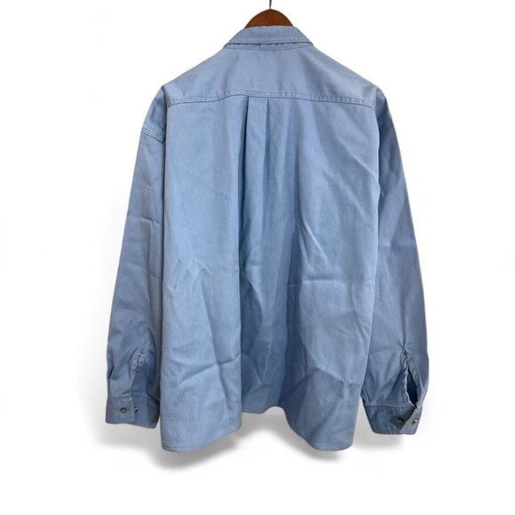 Marv Holland Button Down Shirt Men Size 3XLR Blue Long Sleeve Firewall Workwear - Picture 2 of 11